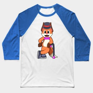 Fox as Gentleman with Hat & Stick Baseball T-Shirt